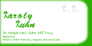 karoly kuhn business card